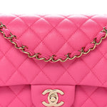 Caviar Quilted Medium Double Flap Dark Pink