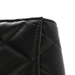 Lambskin Quilted Pearl Crush Clutch With Chain Black