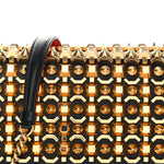 Calfskin Spikes Empire Paloma Clutch Black