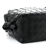 Calfskin Intrecciato Small Loop Top Handle Black