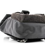 Suede Nylon Santander Cuoio Romano Bi-Color FF Embossed Small Fendiness Backpack Piombo Fango Grigio Polvere Asphalto
