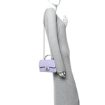 Lambskin Quilted Mini Top Handle Rectangular Flap Light Purple