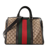 Monogram Selleria Calfskin Vintage Web Medium Boston Beige Ebony Cocoa
