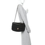 Suede Calfskin Small Souplissimo Maxi Flap Black