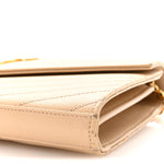 Grain De Poudre Matelasse Chevron Monogram Chain Wallet Nude Powder