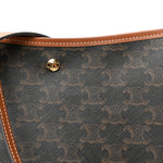Triomphe Canvas Calfskin Shopper Tote Tan
