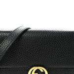 Dollar Calfskin Interlocking G Chain Wallet Black