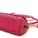 Calfskin Woven Mini Sicily Satchel Ibiscus