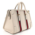 Koi Calfskin Medium Bauletto Duffle Top Handle Bag White