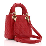 Lambskin Cannage Mini Lady Dior Red