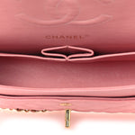 Caviar Quilted Medium Double Flap Pink