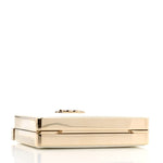 Patent Calfskin Boy Minaudiere White