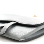 Goatskin Nano Saddle Chain Pouch Blue