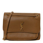 Grained Lambskin Monogram Large Niki Chain Satchel Dark Cork