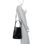 Extra Supple Calfskin Snakeskin Embossed Calfskin Small Tool 2.0 North-South Tote Black