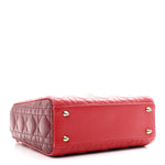 Lambskin Cannage Small Bi-Color Lady Dior Rouge Multicolor