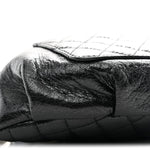 Crumpled Glazed Lambskin Quilted Waist Bag Fanny Pack Black