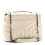 Calfskin Y Quilted Monogram Small Loulou Chain Satchel Ivory