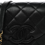 Caviar Quilted Small Messenger Flap Black