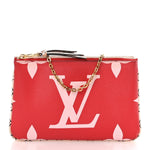 Monogram Giant Double Zip Pochette Rouge