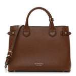 Grainy Calfskin House Check Medium Banner Tote Tan