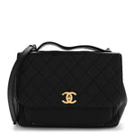 Caviar Quilted Large Business Affinity Flap Black