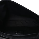 Grained Calfskin Saddle Messenger Bag Black