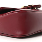 Calfskin Matelasse Super Mini GG Marmont Shoulder Bag Rosso Ancora