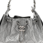 Metallic Caviar Quilted Mini Chanel 25 Handbag Anthracite
