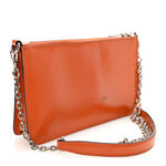 Saffiano Vernice Chain Crossbody Bag Papaya