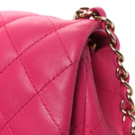 Lambskin Quilted Mini Square Flap Pink