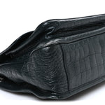 Crocodile Embossed Calfskin Monogram Medium Niki Chain Satchel Algea