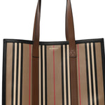 E-Canvas Stripe Book Tote Tan Archive Beige