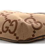 Monogram Jumbo GG Textured Dollar Calfskin Web Belt Bag Camel Ebony New Acero