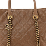 Glazed Caviar Quilted Small Shiva Tote Beige