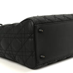 Ultra Matte Calfskin Cannage Medium Lady Dior Black