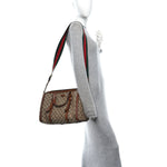Monogram Medium Lady Web Boston Bag Beige Cuir