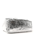 Metallized Arena Calfskin Medium Monaco Chain Shoulder Bag Silver
