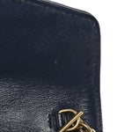 Vintage Effect Calfskin Matelasse Diagonal Torchon GG Marmont Chain Wallet Mystic White Blue Agata