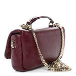 Lambskin Mini GG Milano Top Handle Shoulder Bag Rosso Ancora
