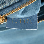 Embroidered Monogram Denim New Wave Chain Pochette Blue