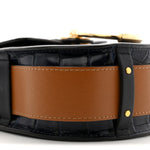 Calfskin Crocodile Embossed Small Tess Bag Full Blue