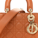 Lambskin Cannage Small Lucky Badges My Lady Dior Orange