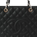 Caviar Quilted Grand Shopping Tote GST Black