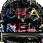 Sequin Lambskin CC Backpack Black Red Blue Yellow