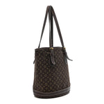 Mini Lin Monogram Bucket Bag Ebene