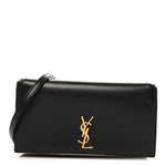 Smooth Calfskin Monogram Phone Holder Crossbody Black