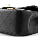 Lambskin Quilted Hollywood Charms Mini Rectangular Flap Black