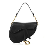 Grained Calfskin Saddle Bag Black