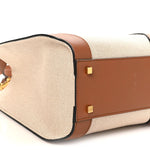 Canvas Calfskin Small Vlogo Signature Handbag Beige Selleria
